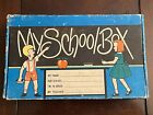 MY SCHOOL BOX Vintage Blue Crayon Box Jacksonville Ginter Box Company 9" x 6,5"