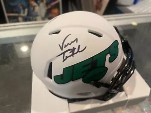 VINNY TESTAVERDE NEW YORK JETS SIGNED MINI HELMET JSA + PHOTO - Picture 1 of 3