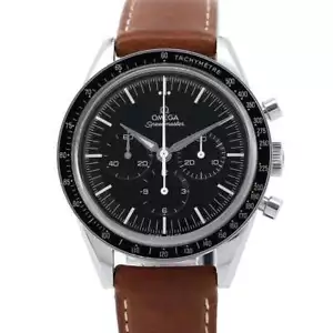 OMEGA Speedmaster Moonwatch First OMEGA in Space 39.7mm Stainless Steel/Leat... - Picture 1 of 17