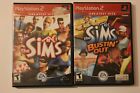 Lot Of 2 Ps2 Games The Sims W/Manual And The Sims Bustin' Out No Manual