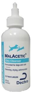 MalAcetic Otic Antimirobial Drying Ear Cleanser for Dogs and Cats 4oz
