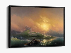 IVAN AIVAZOVSKY, THE NINTH WAVE -FLOAT EFFECT CANVAS WALL ART PRINT - Picture 1 of 12