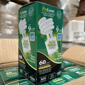 ⚡️(QTY 2) HALCO CFL13 27K GU24 Base T2 60W/13W Bulb Lamps white 2700K 46506⚡️ - Picture 1 of 10