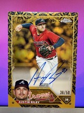 Austin Riley 2023 Topps Gilded Gold And Blue Frame Auto 36/50 Atlanta Braves