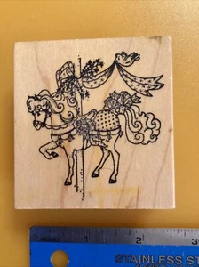 C7, Art Impressions Rubber Stamps, Carousel  Horse - Picture 1 of 3