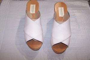Le Dessein Studio Handmade White Leather Swedish Clogs Shoes Women's 7.5/8 US - Picture 1 of 8