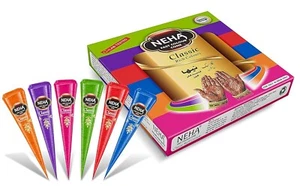 Neha Classic Henna Mehandi Temporäres Tattoo Multicolor - 12 Zapfen je 25g - Bild 1 von 4