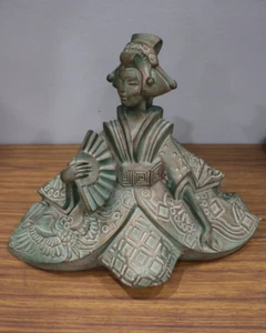 Vintage Austin Prod 1989 Geisha Girl Asian Ningyo Signed A Danel Heavy Sculpture - Bild 1 von 15
