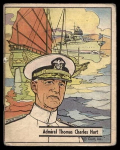 1941 War Gum #9 Admiral Thomas Charles Hart VG-VGEX - Picture 1 of 2