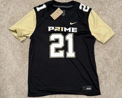 Nike DRI FIT Men's Coach Prime #21 Deion Sanders 2.0 BLACK Jersey NWT SZ M $130 - Image 1 of 4