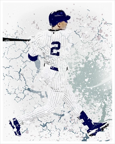 Derek Jeter Splatter Art poster print Cover
