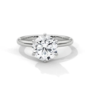 2 kt D VS1 Diamant Verlobungsringe IGI zertifiziert rund Labor gezüchtet 14 K Weißgold - Bild 1 von 3