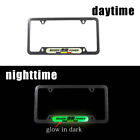 1x JDM Mugen Glow In The Dark Green Logo Carbon Fiber Metal License Plate Frame