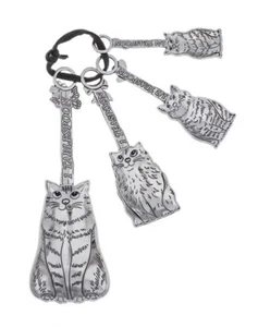 Ganz CAT Measuring Spoon Set Silver Tone Zinc 4Pc Set - Picture 1 of 2