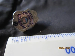 COALINGA CA Captain FIREMAN mini 1" Lapel hat Pin Tie Tac Obsolete Fire Dept. - Picture 1 of 2