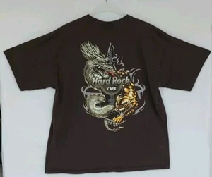 Vintage Hard Rock Cafe San Antonio Shirt 2XL Brown Dragon/Tiger Y2K T-Shirt (H4) - Picture 1 of 7