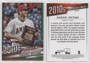 2020 Topps Decades Best Award Winners Green Shohei Ohtani #DB-92