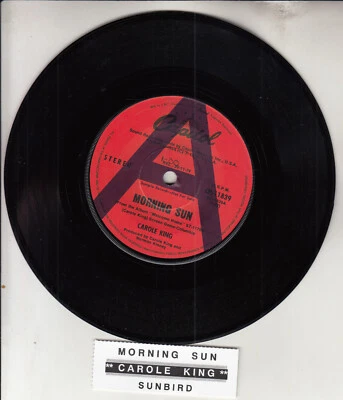 CAROLE KING  Morning sun 7" 45 rpm vinyl record NEW PROMO + juke box title strip - Image 1 of 2