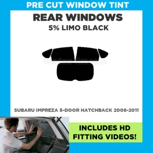 Pre Cut Window Tint For Subaru Impreza 5-Door Hatchback 2008-2011 - 5% Limo Rear - Picture 1 of 6