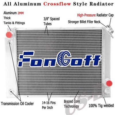 4-Row Aluminum Radiator Fits 1984-1988 1986 Pontiac Fiero GT 2.8L 2.5L V6 L4 - Image 1 of 4