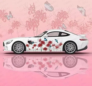 Spider Lilies ; JDM Sakura Flower Branch Car Decals Both Sides; Cherry Blossom - Foto 1 di 1