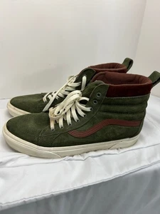 Vans Sk8-Hi Shoes Mens Size 11.5 Green/Brown Suede High Top Skateboarding - Picture 1 of 5