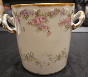 Antique Limoges Condensed Milk Jar Bridal Wreath Hand Painted 4" - Picture 1 of 7