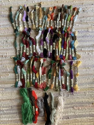 Lot of 60 Assorted Color DMC Floss Plus Bonus - Image 1 of 4