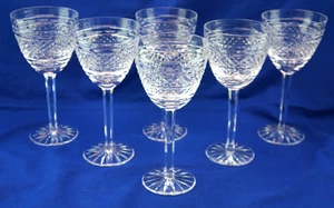 Tipperary Irish Crystal Kingston (6) Water Goblets or Wine Glasses, 7 1/2" - Picture 1 of 12