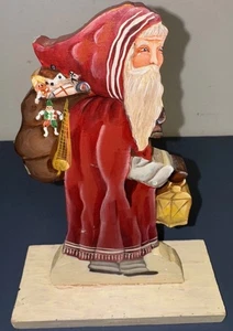 Vintage Old World Hand Carved Hand Painted Santa Figurine 12” Tall 1987 - Picture 1 of 5