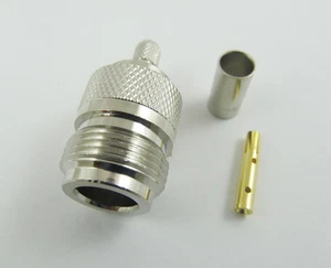 1x N Female Jack Crimp RG58 RG142 RG400 LMR195 RG223 Cable Straight RF Connector - Picture 1 of 5