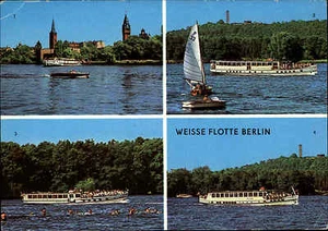 BERLIN OST DDR Salonschiffe Weisse Flotte 4 Ansichten Mehrbildkarte 1984 Schiffe - Picture 1 of 1