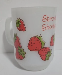 Vintage 1980s Anchor Hocking Strawberry Shortcake Cup Mug Milk Glass - Picture 1 of 4