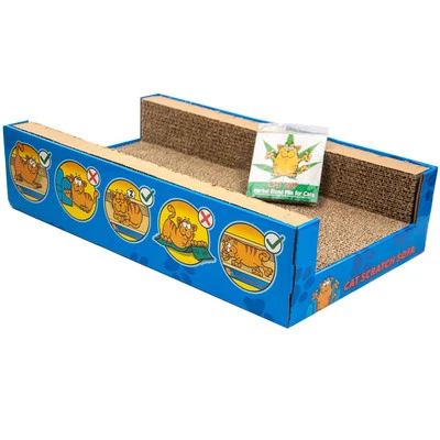 Cat Kitten Scratcher Sofa Corrugated Cardboard Scratching Bed Lounge with Catnip - Image 1 of 4