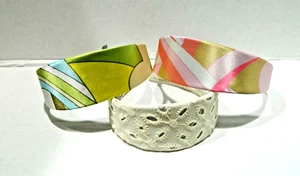 Wide Headbands Colorful Lot of 3- Pink, Green, and Off-White - Bild 1 von 5
