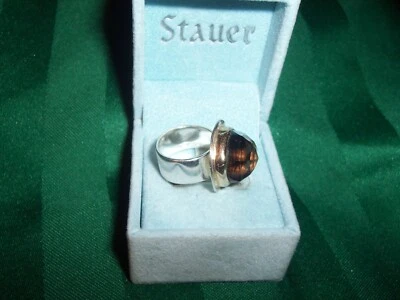 Plata de Ley 925 Topacio Ahumado PIEDRA DE COLORES TALLA 6    Foto 1 de 4