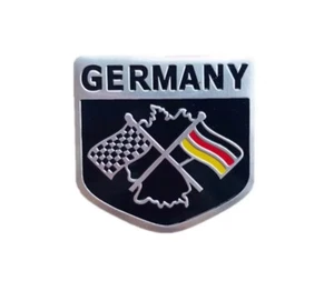 3D Aluminum German Racing Flag Car Emblem Sticker DE Germany Decal 2"x2" - Bild 1 von 1