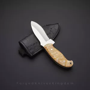 Rare!! Custom Handmade D2 tool Steel Full Tang Skinner Knife Pearl Resin Handle. - Picture 1 of 4