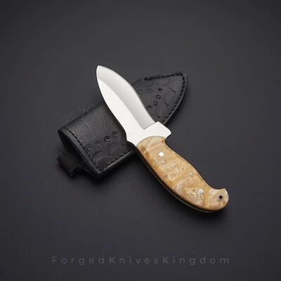 Raro!! Ferramenta D2 personalizada feita à mão aço Full Tang faca skinner cabo de resina pérola. - Imagem 1 de 4