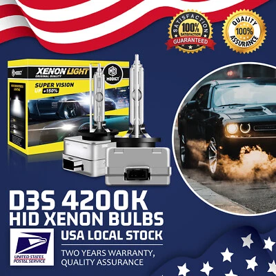 2X D3S HID 4200K Xenon Headlight Light Bulbs Replacement For 2015-2016 Audi S3 - Image 1 of 4