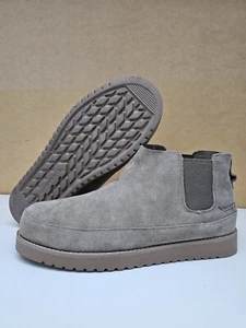 New KOOLABURRA BY UGG EASSON SUEDE FUR CHELSEA BOOTS SHOES GRAY MEN'S  Size 10 - Picture 1 of 9