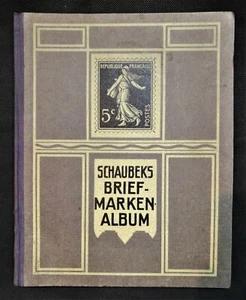 SCHAUBEKS BRIEF - MARKER ALBUM - Antico album tedesco di francobolli (vuoto) - Picture 1 of 6