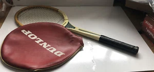 Vintage Dunlop Blue Flash Junior Wooden Tennis Racket (1980s) Name On Racket - Picture 1 of 7