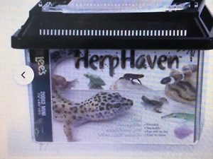 Lee's Herp Haven Clear Portable Reptile Terrarium Enclosure Tank & Vented Lid - Picture 1 of 2