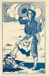 Advertising Cowgirl Badger Western Magazine 1920s Postcard 20-13993 - Picture 1 of 2