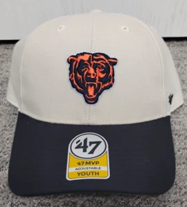 Chicago Bears Youth Hat Cream Sandstorm & Blue '47 MVP Adjustable OSFM - Picture 1 of 3