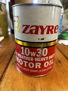 100% ORIGINAL ~ Vintage Zayre 10w30 All Weather Heavy Duty Motor Oil Full! Pics! - Picture 1 of 6