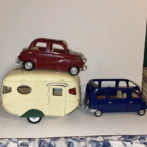 Lil Woodzeez Happy Camper Travel Trailer RV W/ 2 Vehicles Car & Van - Picture 1 of 19