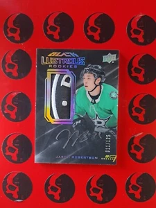 2020-21 Jason Robertson UD Black Lustrous Rookies Auto /125 Jersey Patch #LPA-JR - Picture 1 of 2