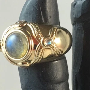 Technibond Genuine Labradorite Vermeil Ring Size 7 - Picture 1 of 7